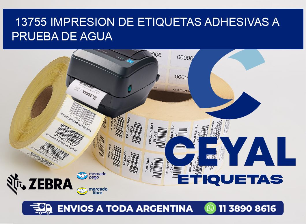 13755 IMPRESION DE ETIQUETAS ADHESIVAS A PRUEBA DE AGUA