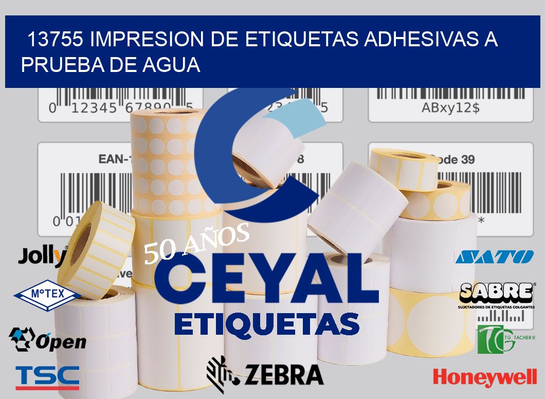 13755 IMPRESION DE ETIQUETAS ADHESIVAS A PRUEBA DE AGUA