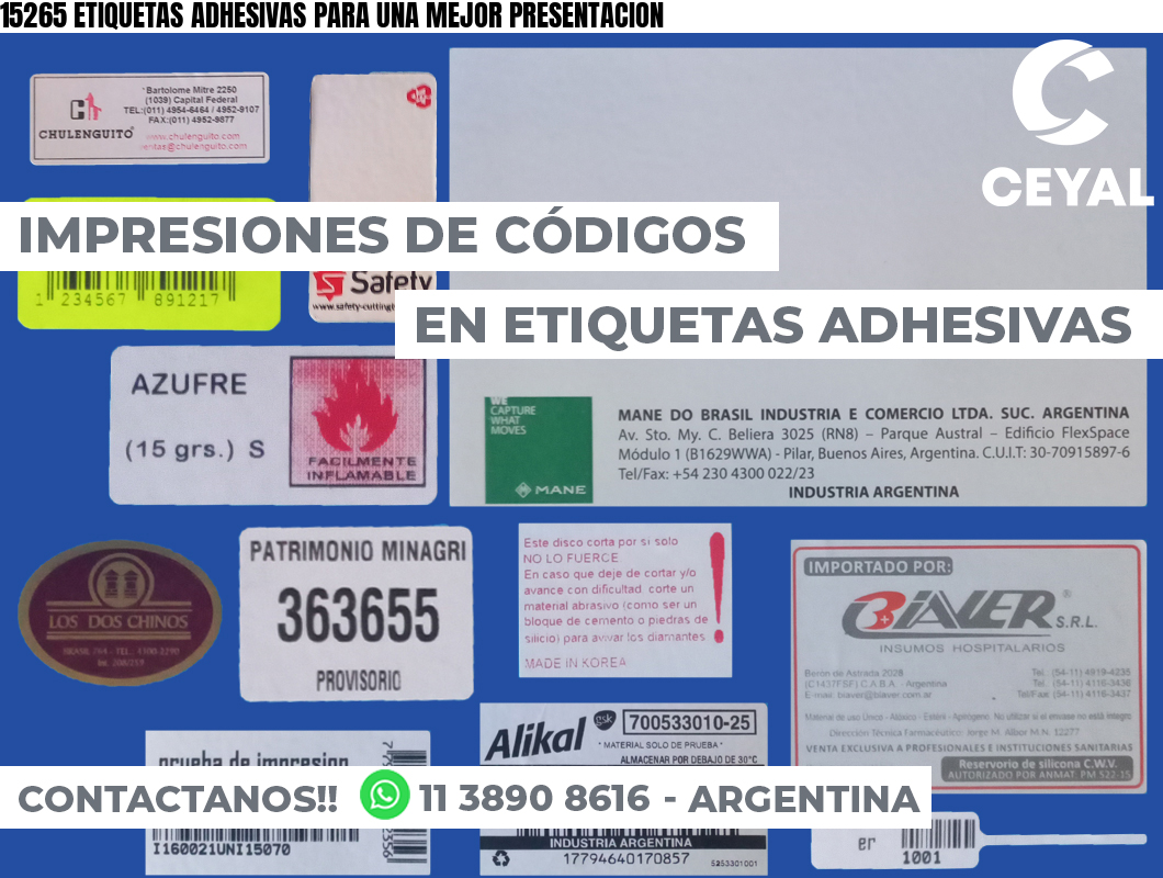 15265 ETIQUETAS ADHESIVAS PARA UNA MEJOR PRESENTACION