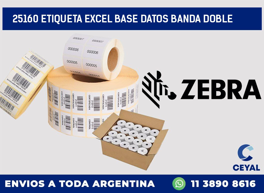 25160 etiqueta excel base datos banda doble