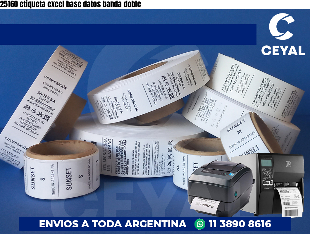 25160 etiqueta excel base datos banda doble