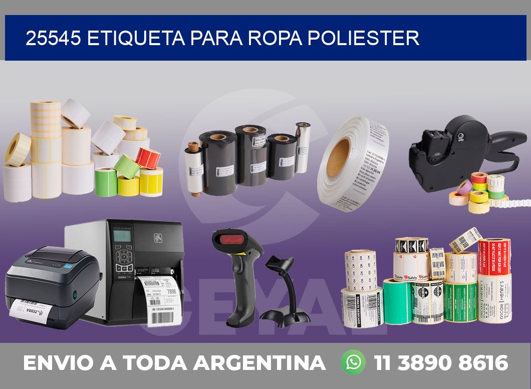 25545 ETIQUETA PARA ROPA POLIESTER