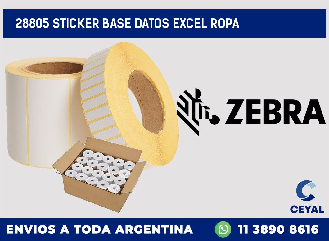 28805 sticker base datos excel ropa