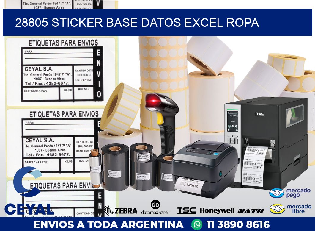 28805 sticker base datos excel ropa