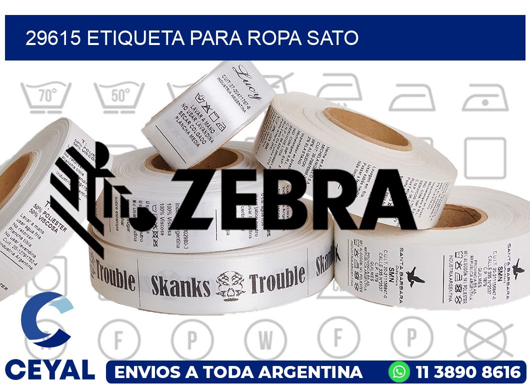 29615 ETIQUETA PARA ROPA SATO