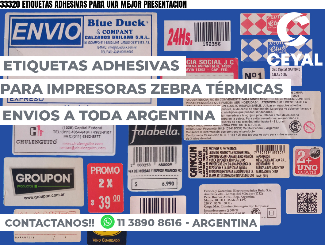 33320 ETIQUETAS ADHESIVAS PARA UNA MEJOR PRESENTACION