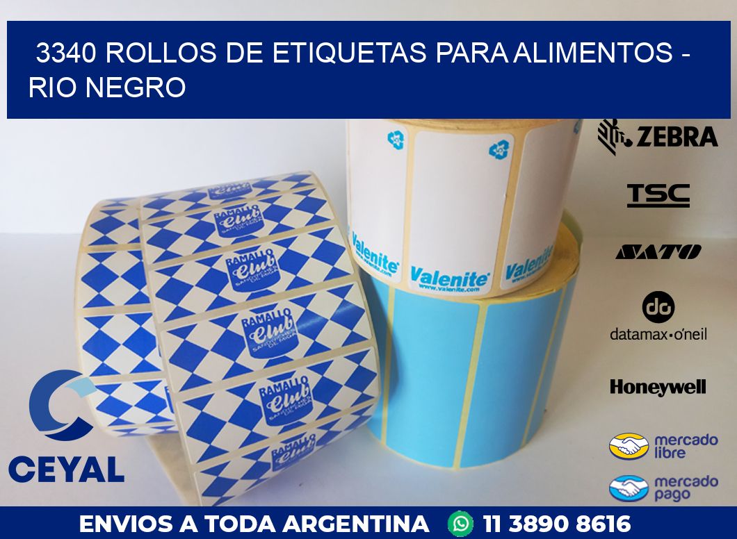 3340 ROLLOS DE ETIQUETAS PARA ALIMENTOS – RIO NEGRO