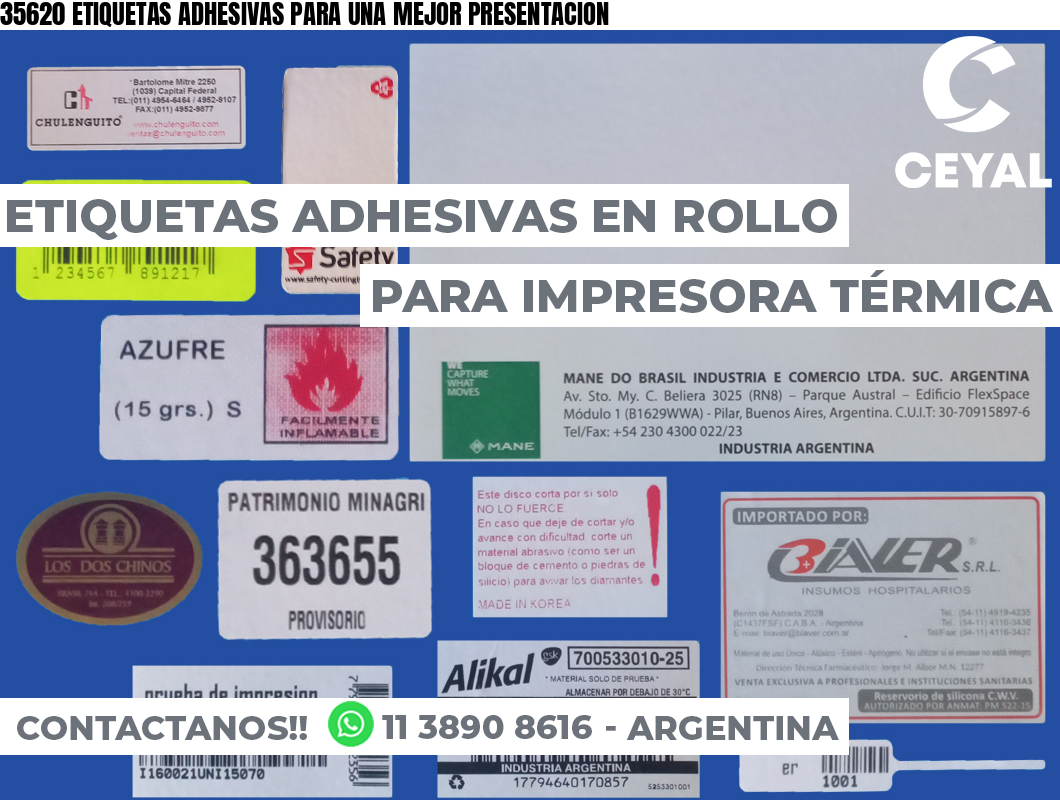 35620 ETIQUETAS ADHESIVAS PARA UNA MEJOR PRESENTACION