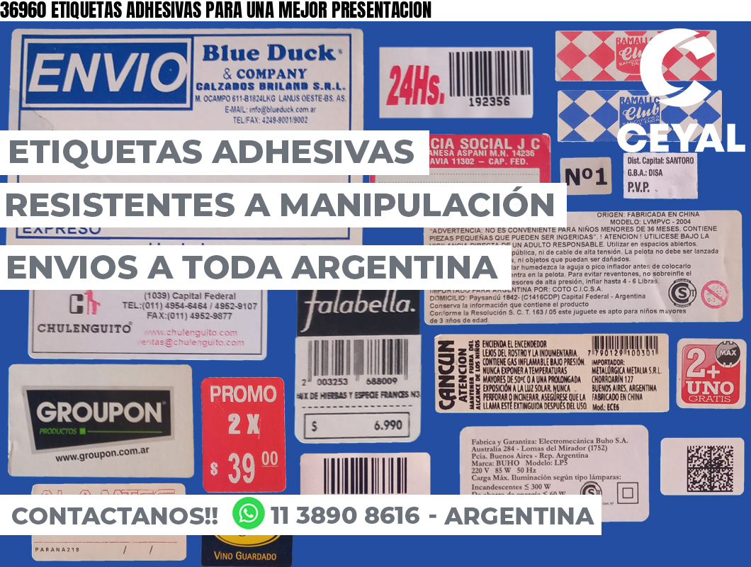 36960 ETIQUETAS ADHESIVAS PARA UNA MEJOR PRESENTACION