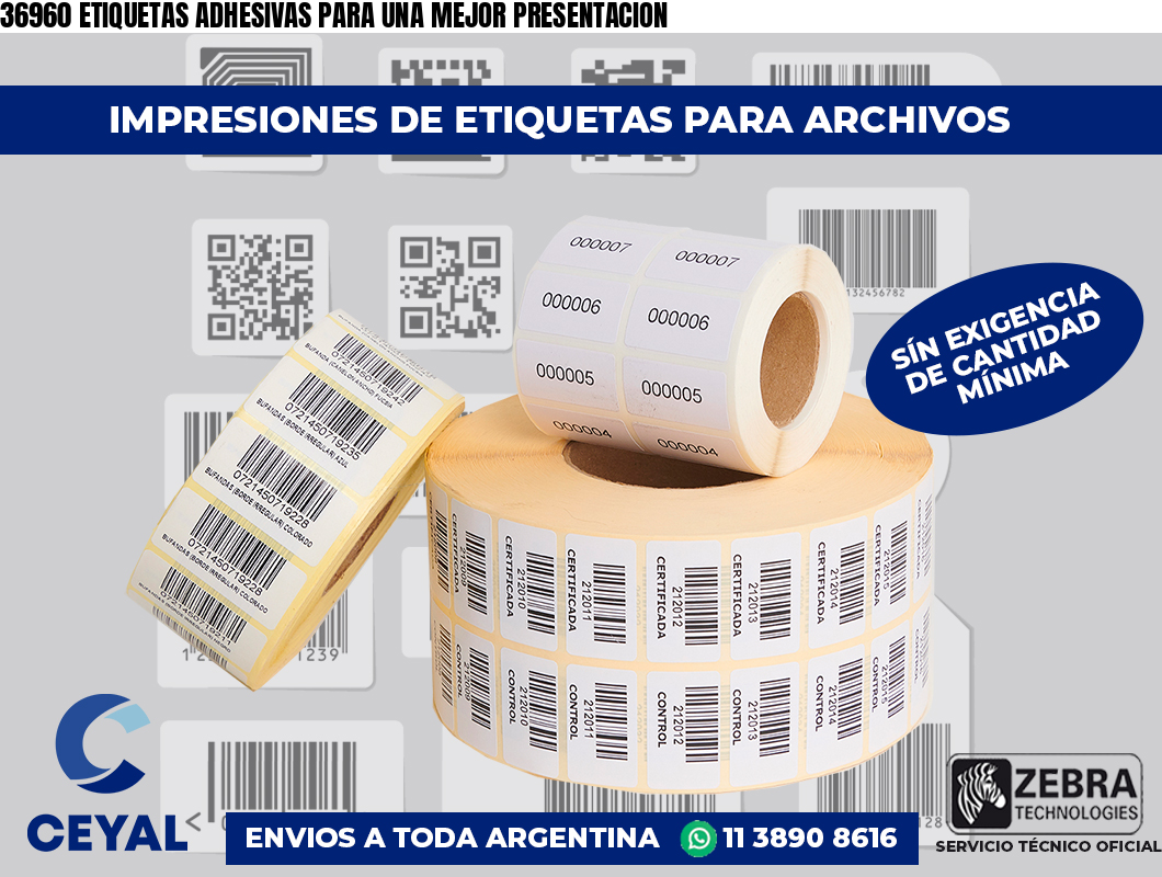 36960 ETIQUETAS ADHESIVAS PARA UNA MEJOR PRESENTACION