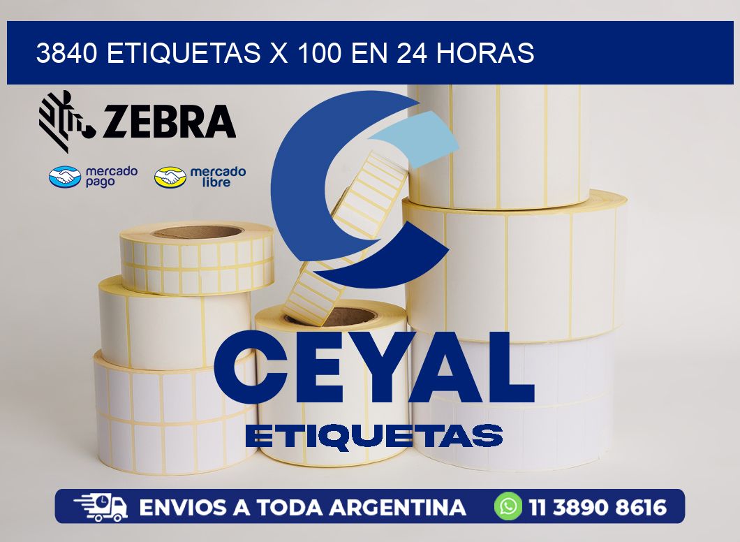 3840 ETIQUETAS X 100 EN 24 HORAS