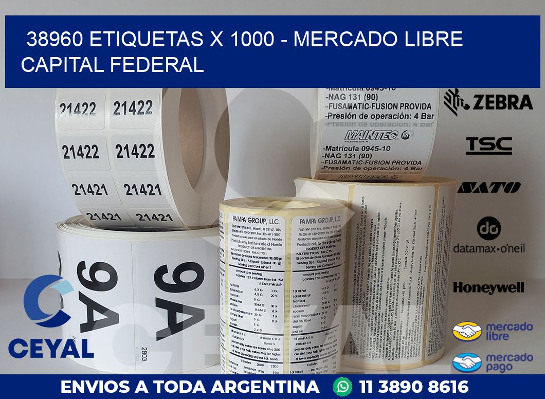 38960 ETIQUETAS X 1000 – MERCADO LIBRE CAPITAL FEDERAL