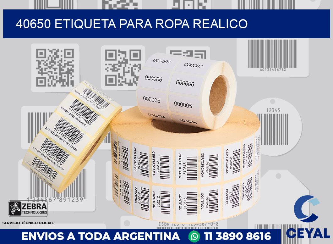 40650 ETIQUETA PARA ROPA REALICO