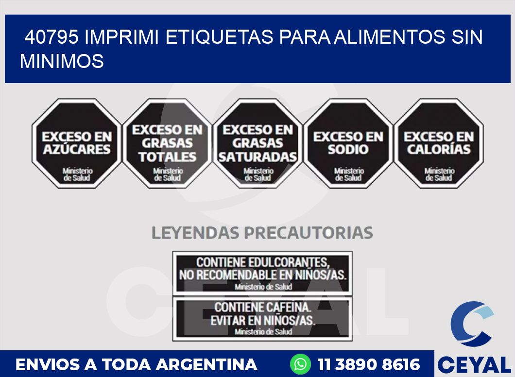 40795 IMPRIMI ETIQUETAS PARA ALIMENTOS SIN MINIMOS