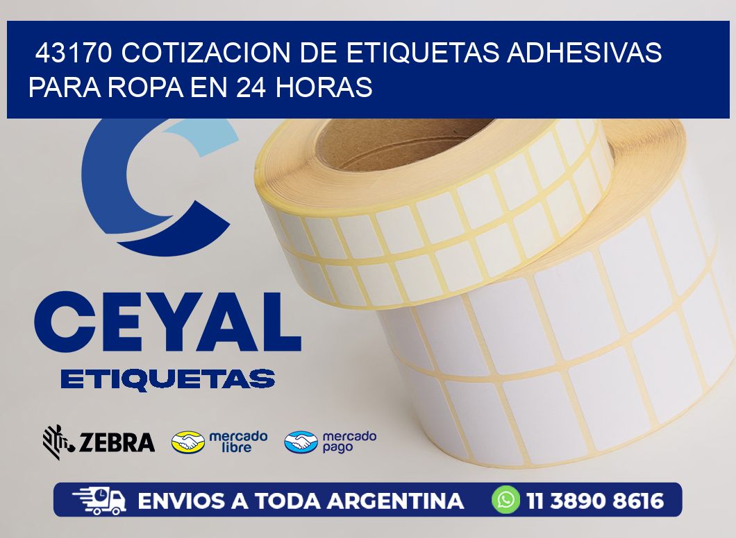 43170 COTIZACION DE ETIQUETAS ADHESIVAS PARA ROPA EN 24 HORAS