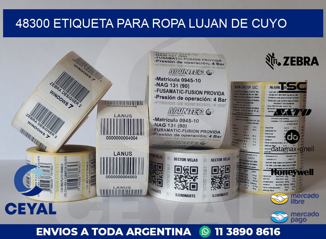 48300 ETIQUETA PARA ROPA LUJAN DE CUYO