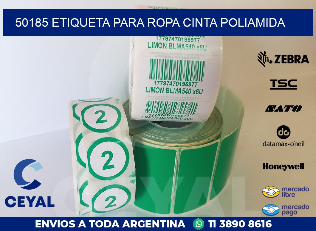 50185 ETIQUETA PARA ROPA CINTA POLIAMIDA