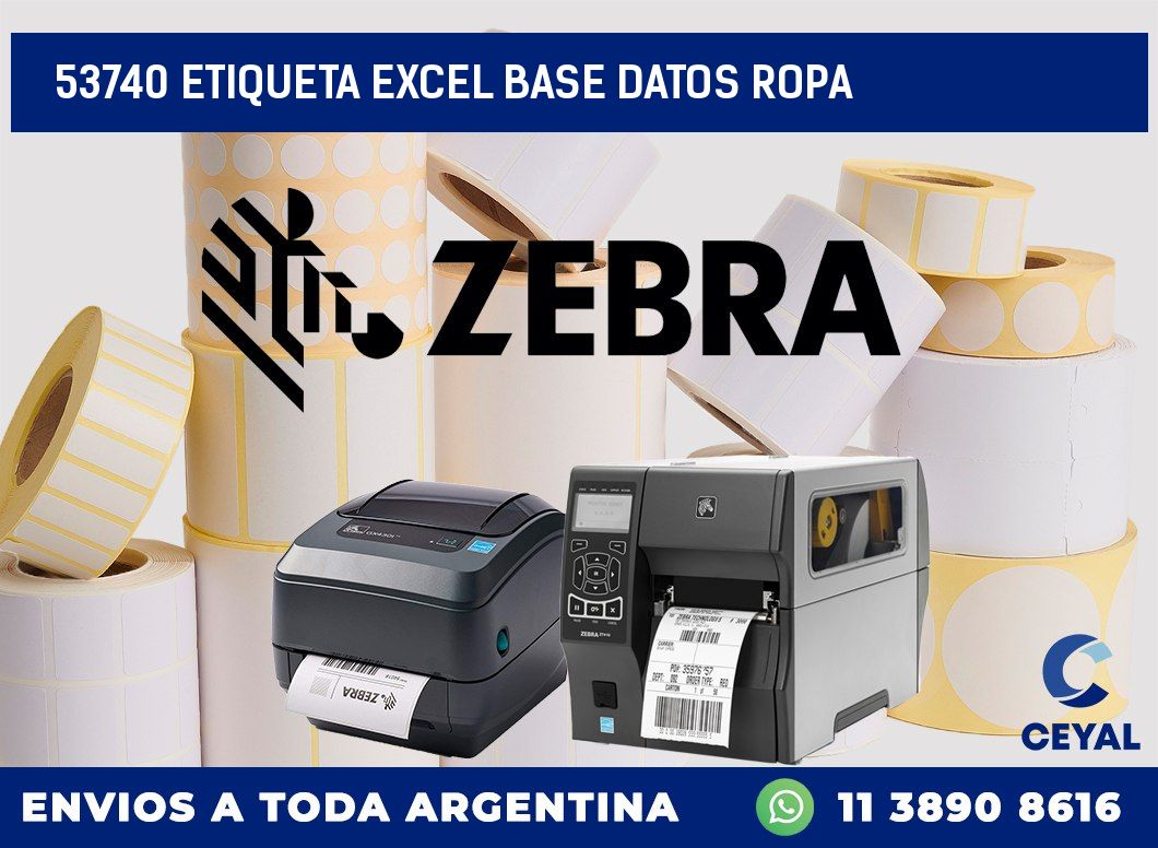 53740 etiqueta excel base datos ropa