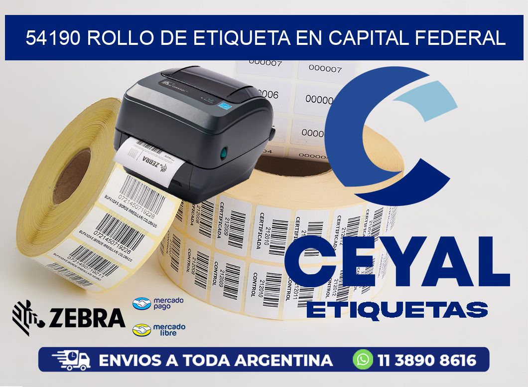 54190 ROLLO DE ETIQUETA EN CAPITAL FEDERAL