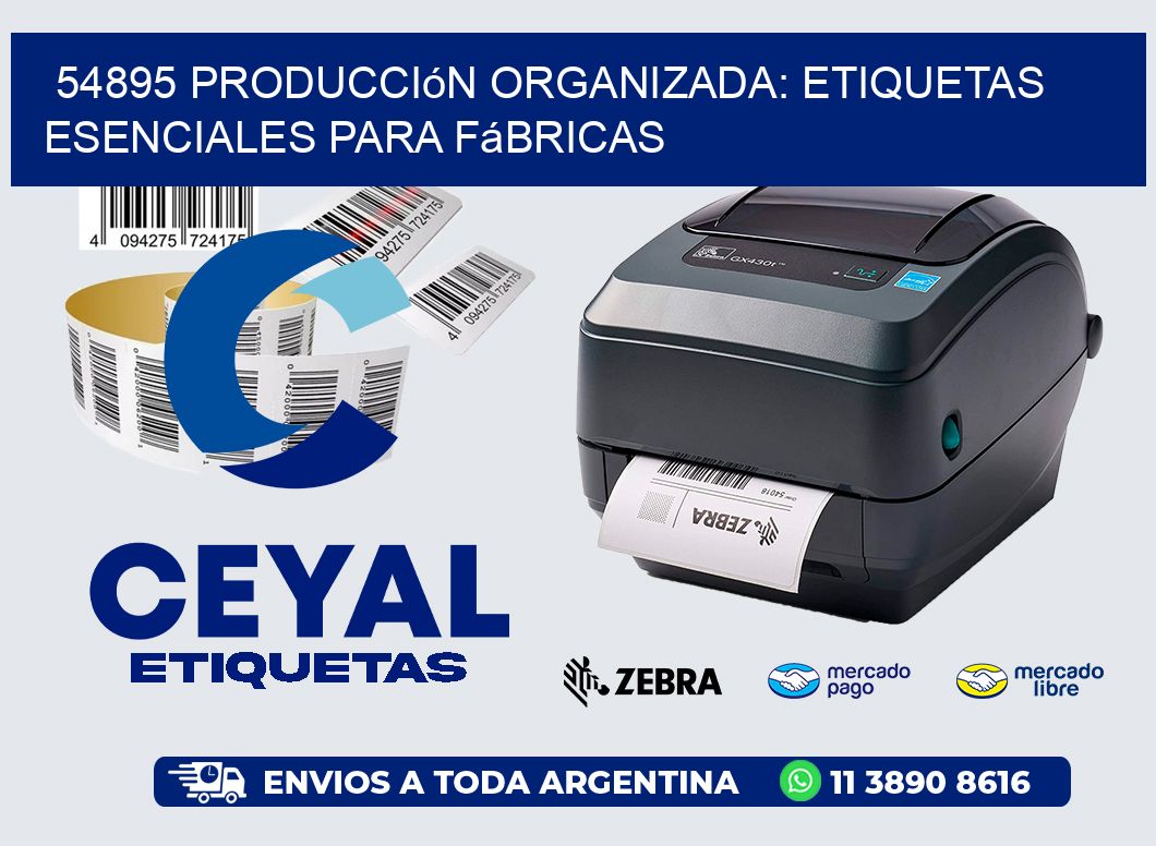 54895 Producción Organizada: Etiquetas Esenciales para Fábricas