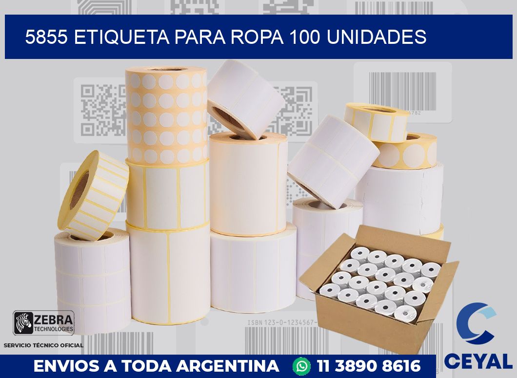 5855 ETIQUETA PARA ROPA 100 UNIDADES
