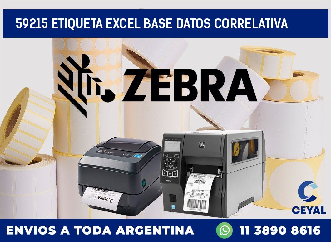 59215 etiqueta excel base datos correlativa