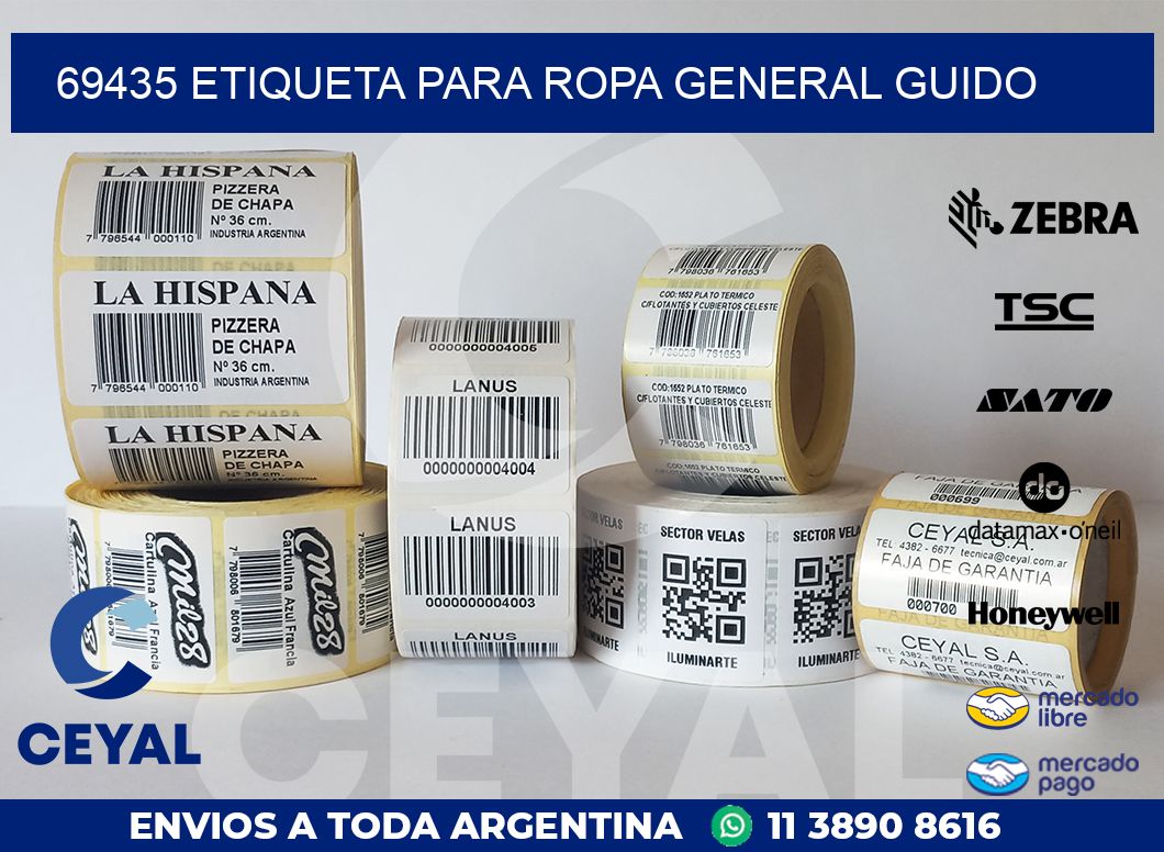 69435 ETIQUETA PARA ROPA GENERAL GUIDO