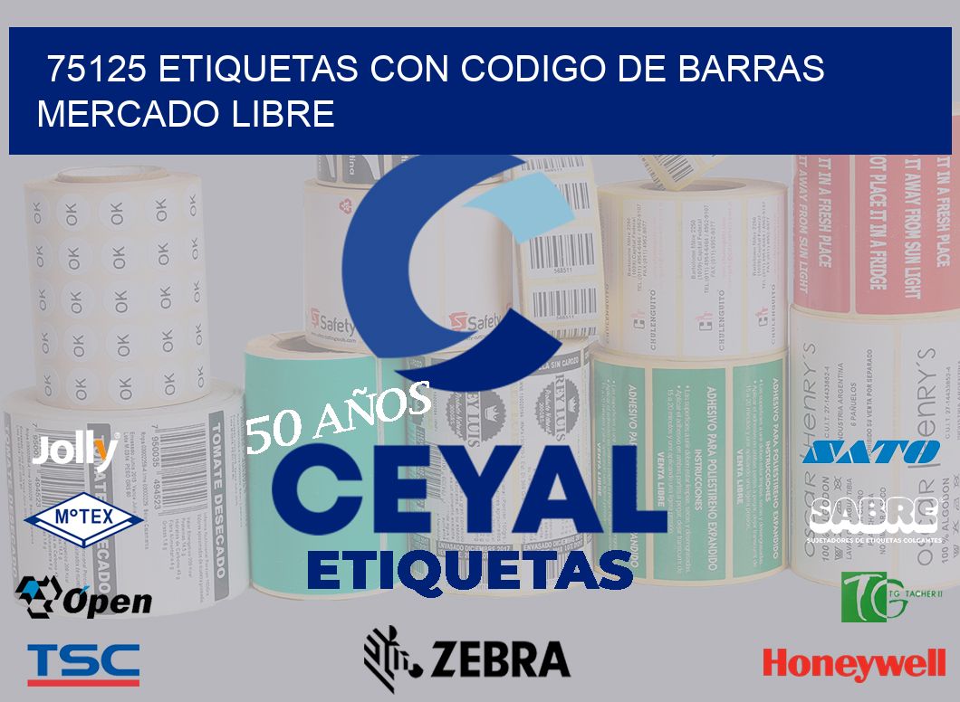 75125 ETIQUETAS CON CODIGO DE BARRAS MERCADO LIBRE