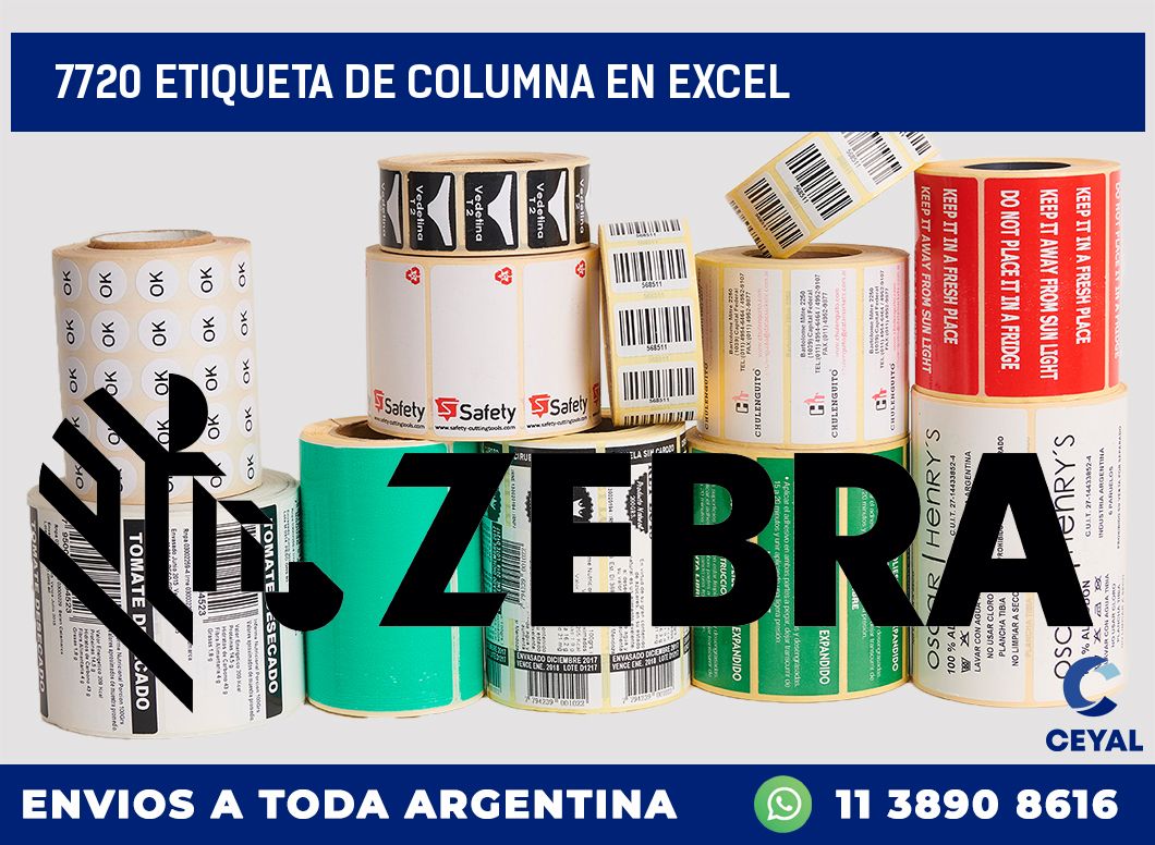 7720 Etiqueta de columna en Excel