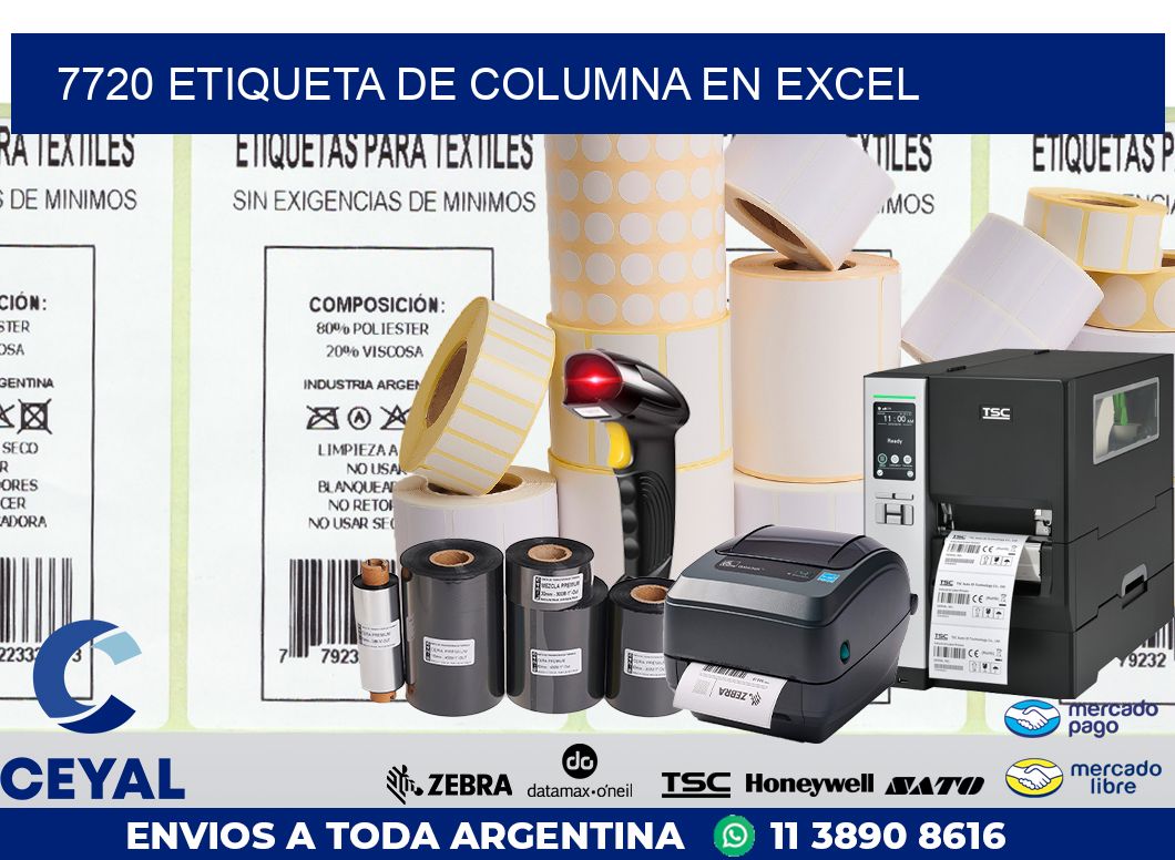 7720 Etiqueta de columna en Excel