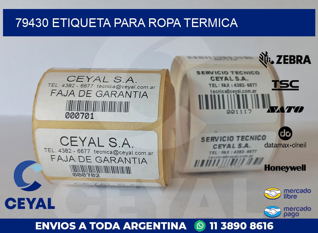 79430 ETIQUETA PARA ROPA TERMICA