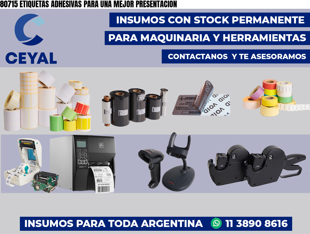 80715 ETIQUETAS ADHESIVAS PARA UNA MEJOR PRESENTACION