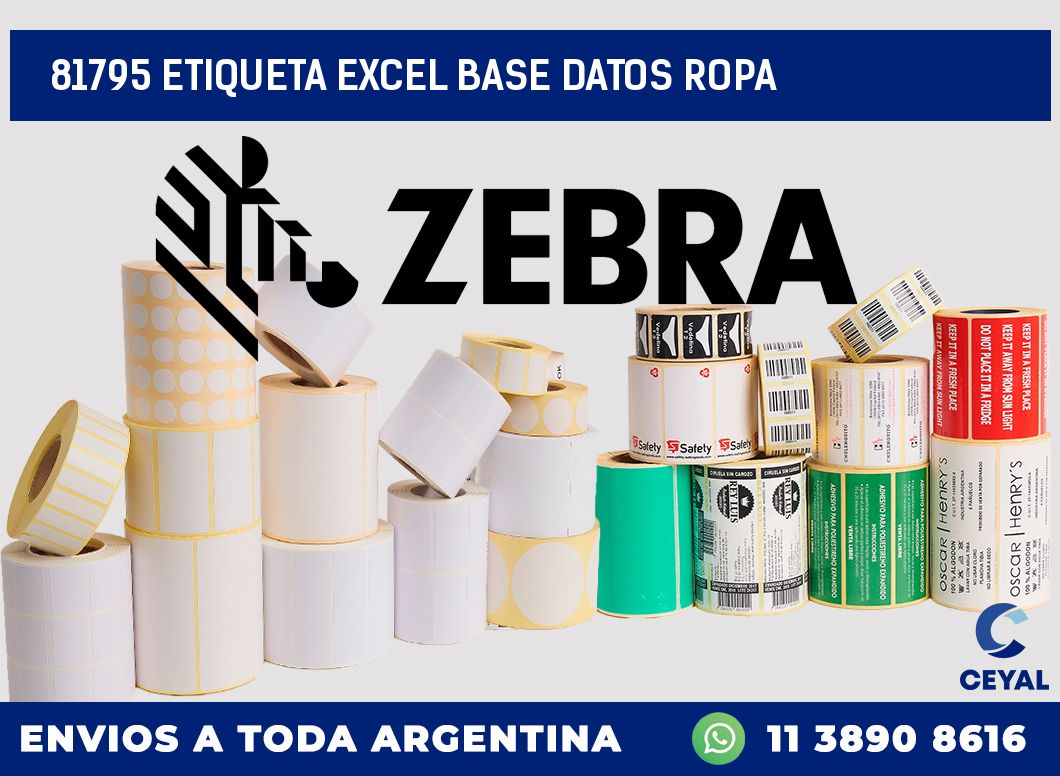 81795 etiqueta excel base datos ropa