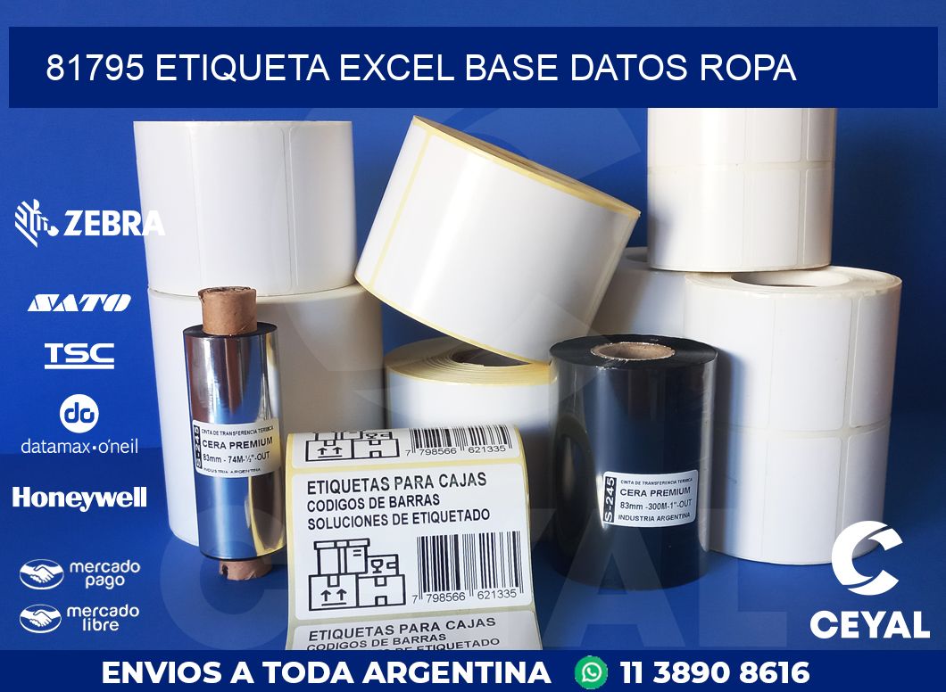 81795 etiqueta excel base datos ropa