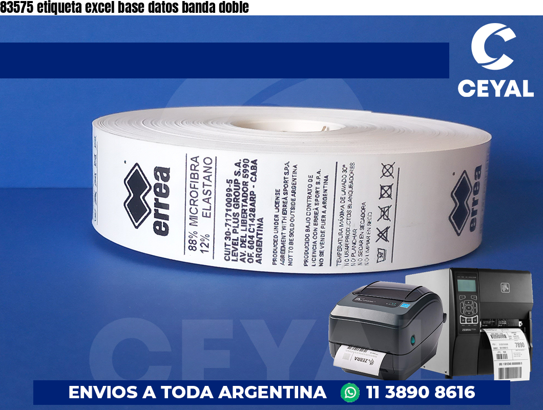 83575 etiqueta excel base datos banda doble