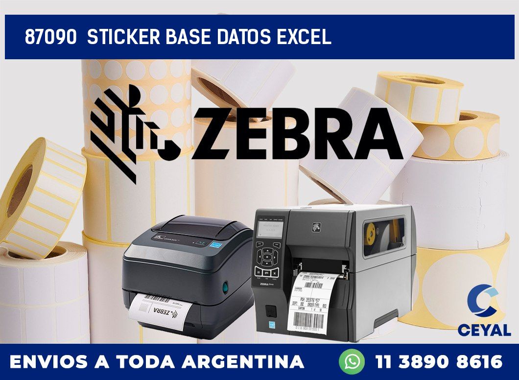 87090  sticker base datos excel