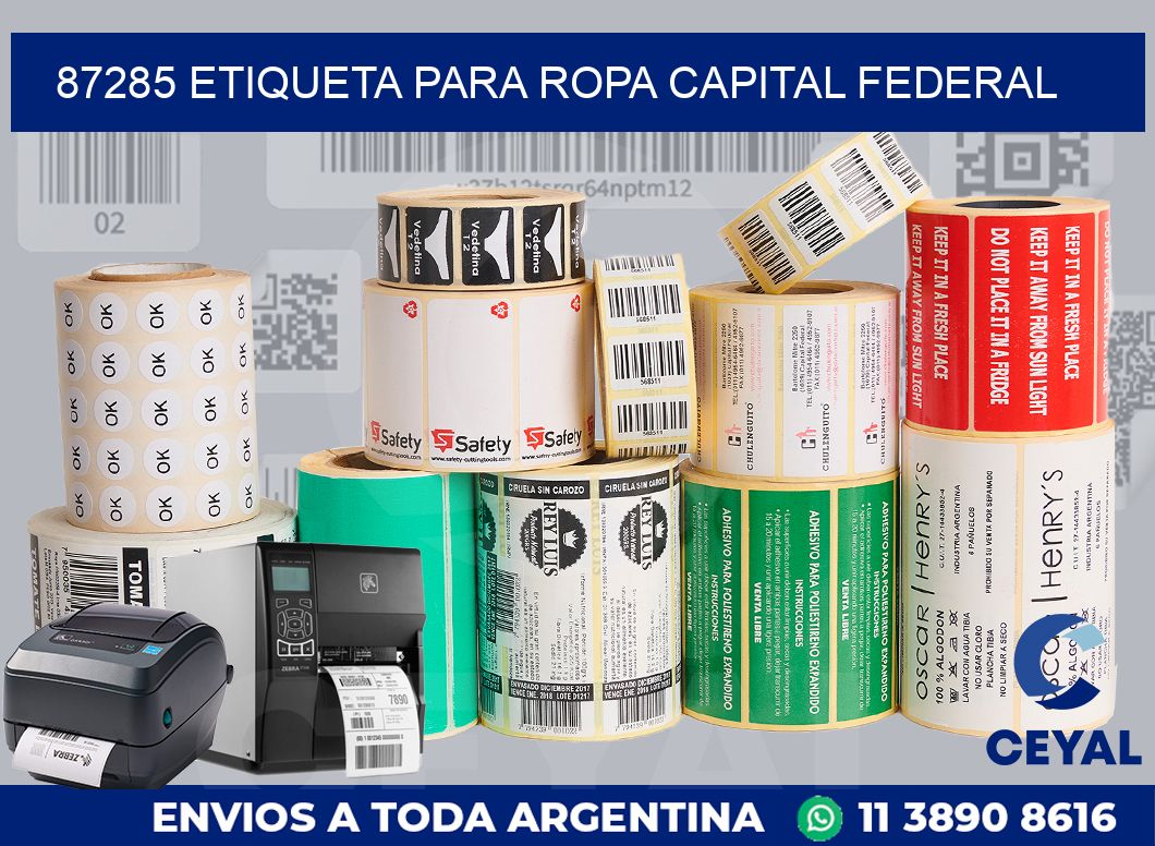 87285 ETIQUETA PARA ROPA CAPITAL FEDERAL