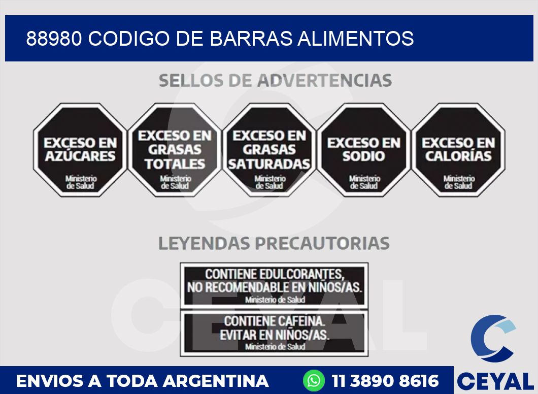 88980 CODIGO DE BARRAS ALIMENTOS