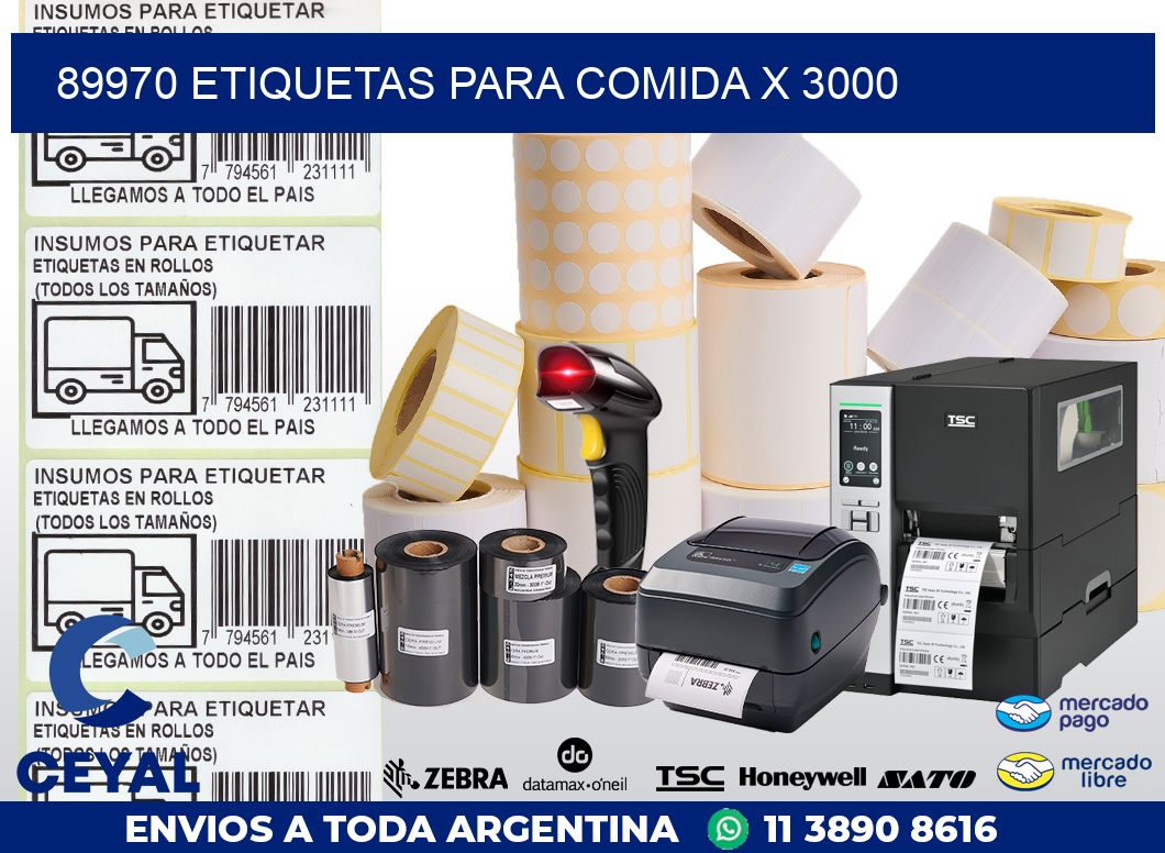 89970 ETIQUETAS PARA COMIDA x 3000