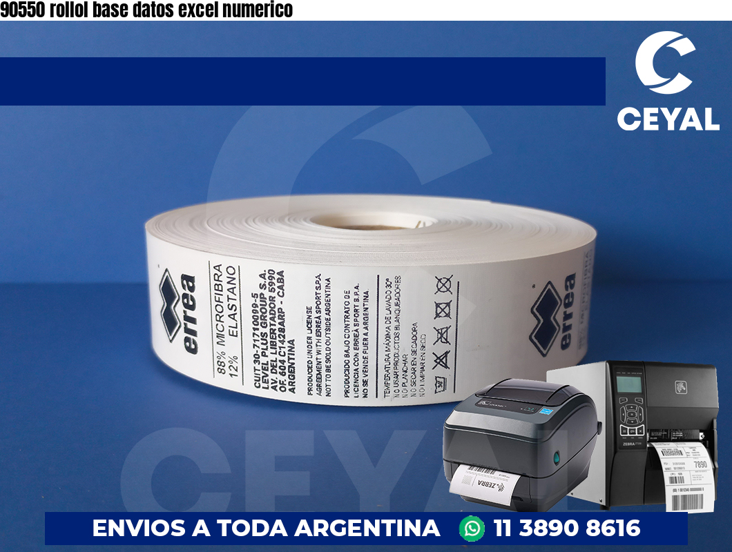 90550 rollol base datos excel numerico