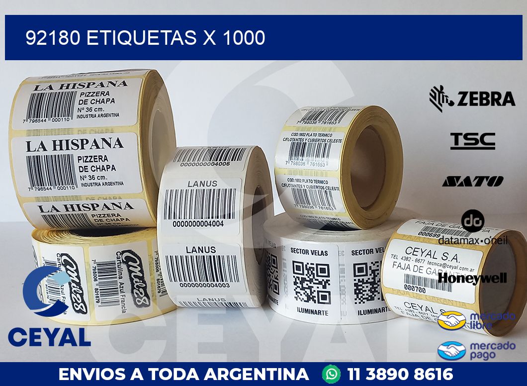 92180 ETIQUETAS X 1000