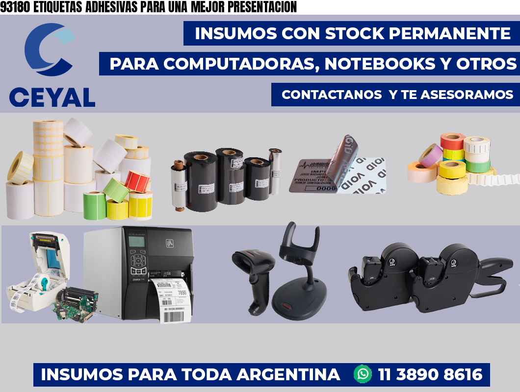 93180 ETIQUETAS ADHESIVAS PARA UNA MEJOR PRESENTACION