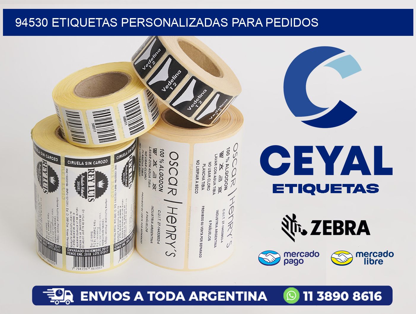 94530 ETIQUETAS PERSONALIZADAS PARA PEDIDOS