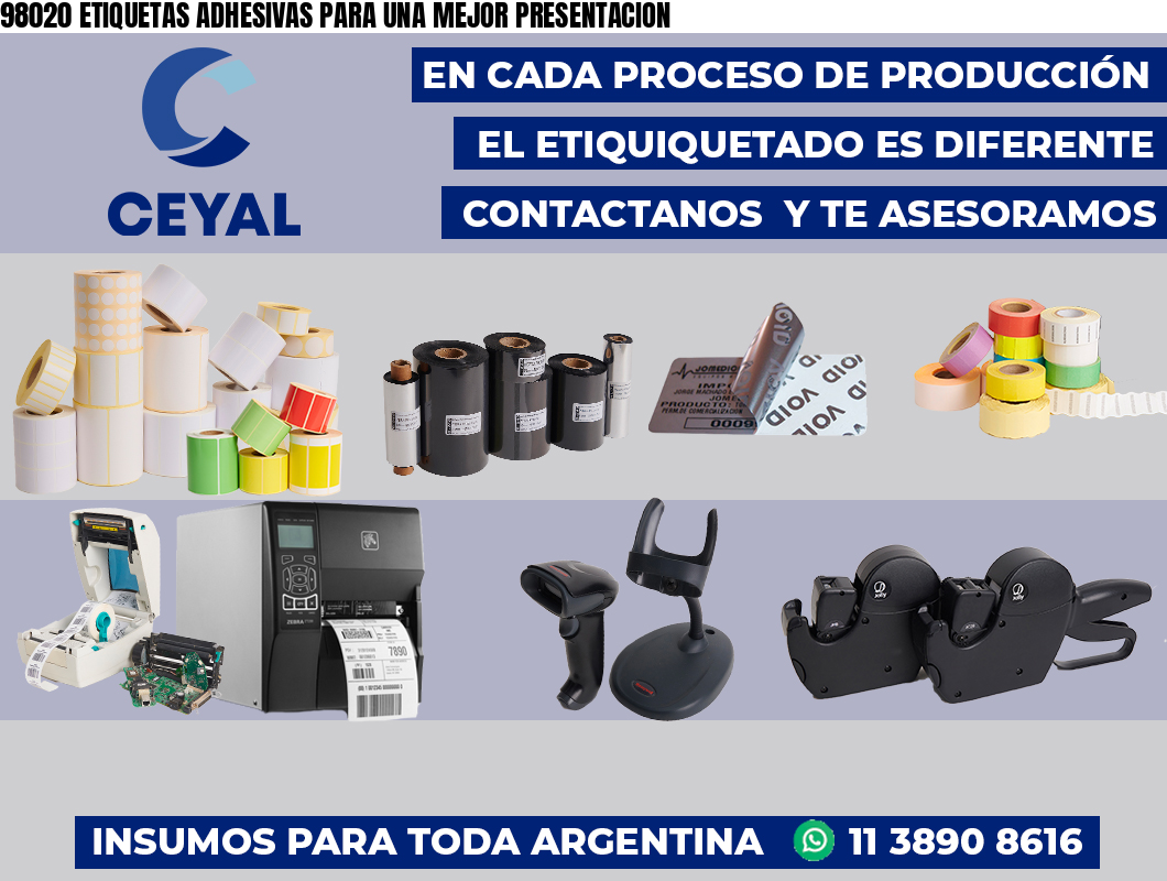 98020 ETIQUETAS ADHESIVAS PARA UNA MEJOR PRESENTACION