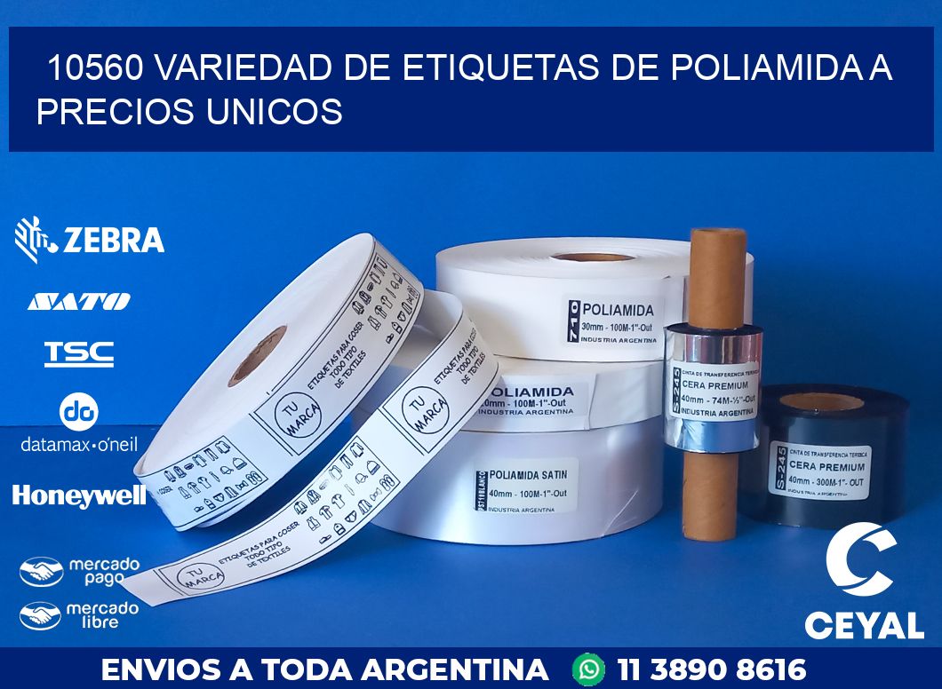 10560 VARIEDAD DE ETIQUETAS DE POLIAMIDA A PRECIOS UNICOS