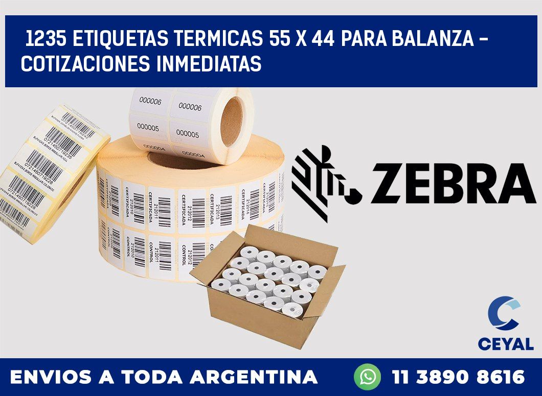 1235 ETIQUETAS TERMICAS 55 X 44 PARA BALANZA - COTIZACIONES INMEDIATAS