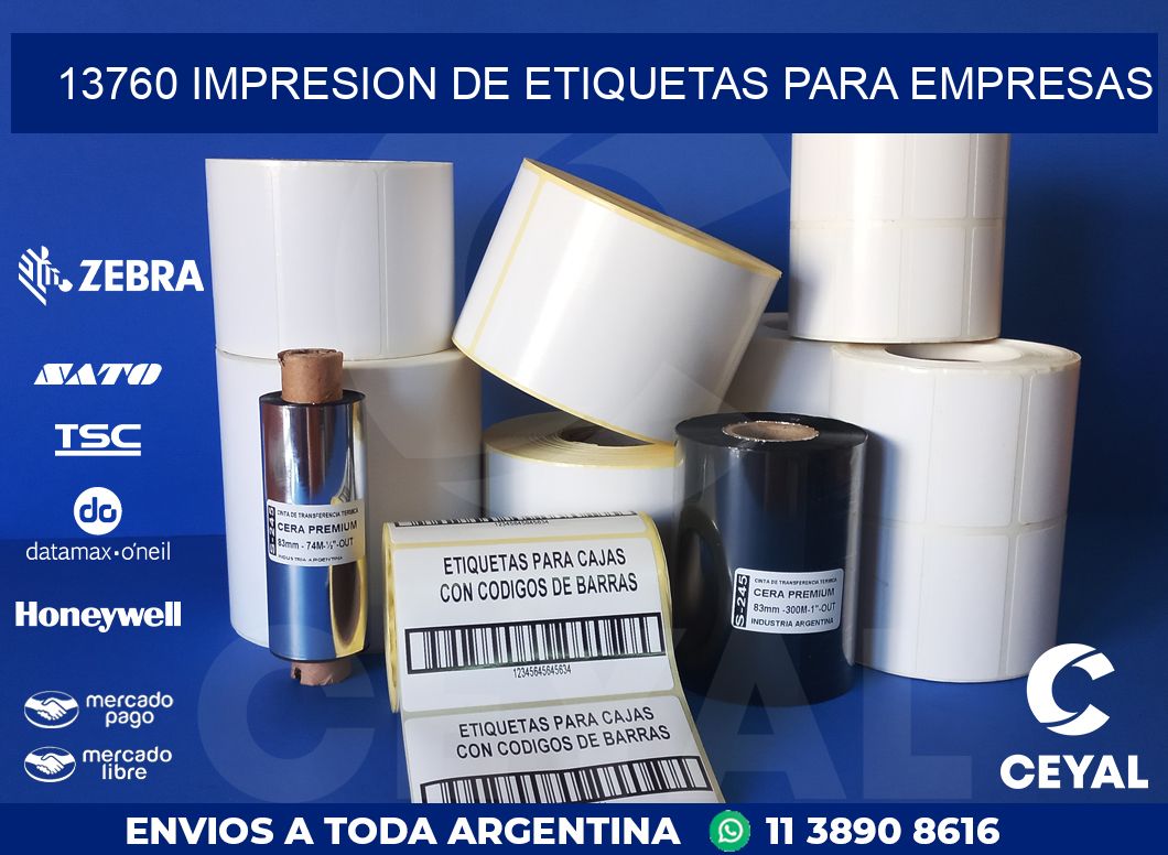 13760 IMPRESION DE ETIQUETAS PARA EMPRESAS