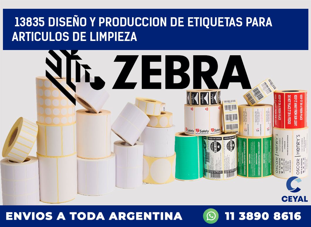 13835 DISEÑO Y PRODUCCION DE ETIQUETAS PARA ARTICULOS DE LIMPIEZA