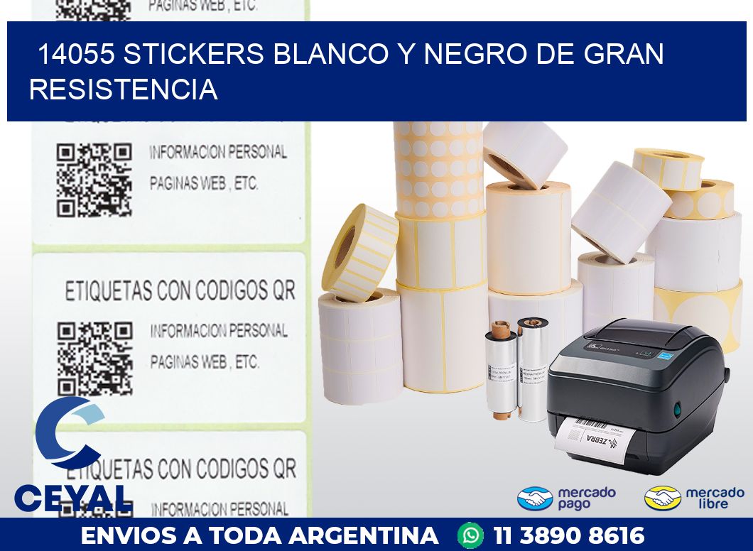 14055 STICKERS BLANCO Y NEGRO DE GRAN RESISTENCIA
