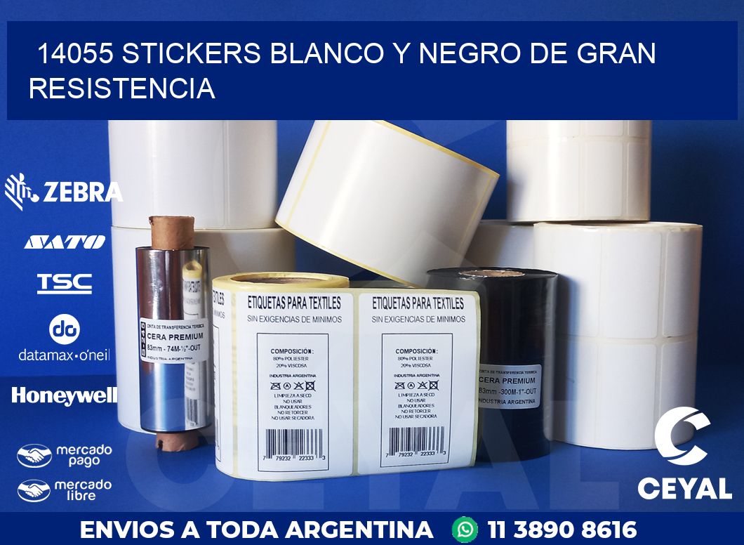 14055 STICKERS BLANCO Y NEGRO DE GRAN RESISTENCIA